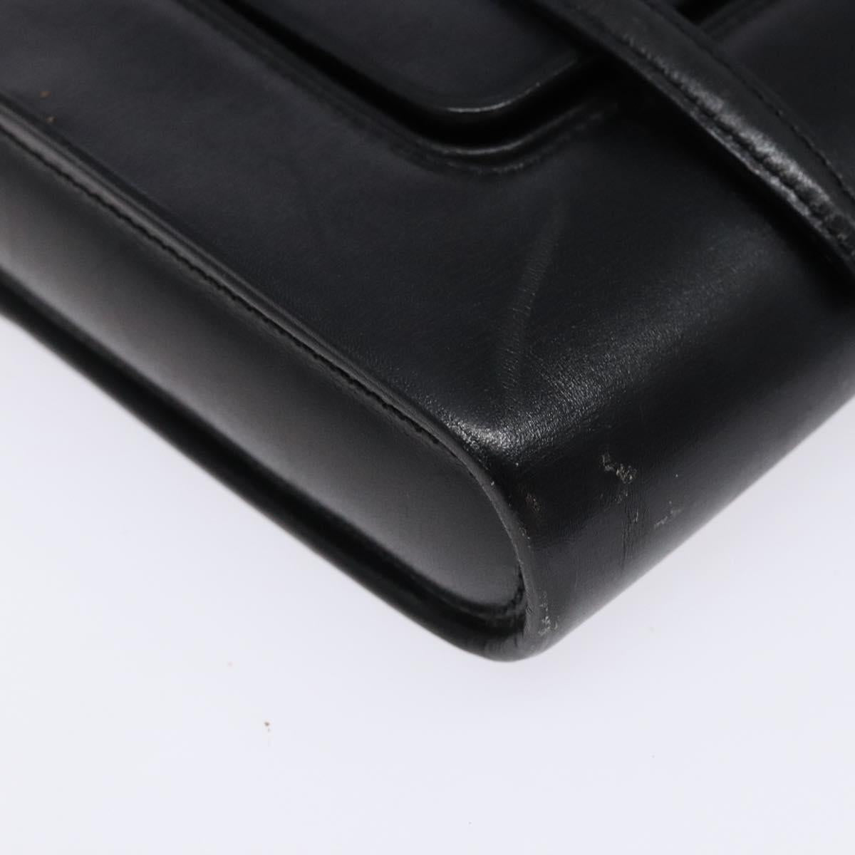 LOEWE Shoulder Bag Leather Black Auth 140187