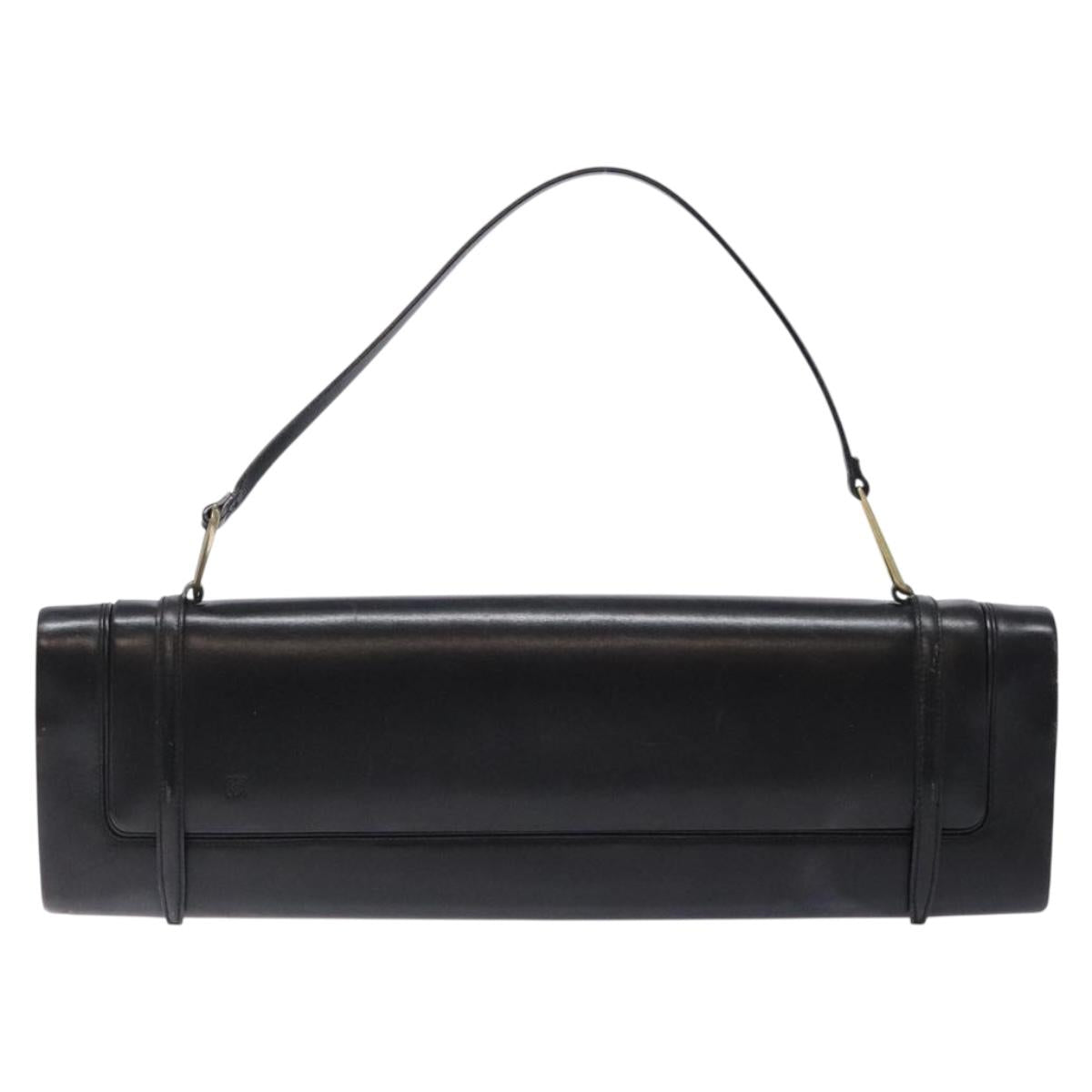 LOEWE Shoulder Bag Leather Black Auth 140187