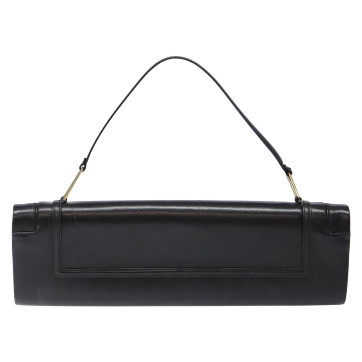 LOEWE Shoulder Bag Leather Black Auth 140187