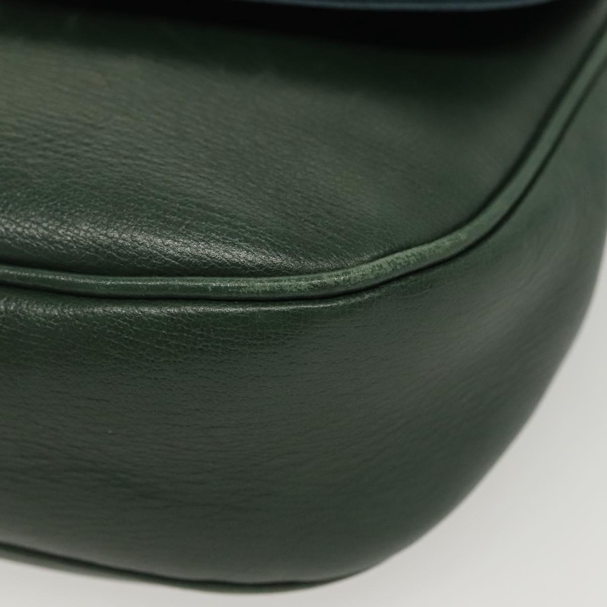 LOEWE Velazquez Hand Bag Leather Green Gold Auth 140193