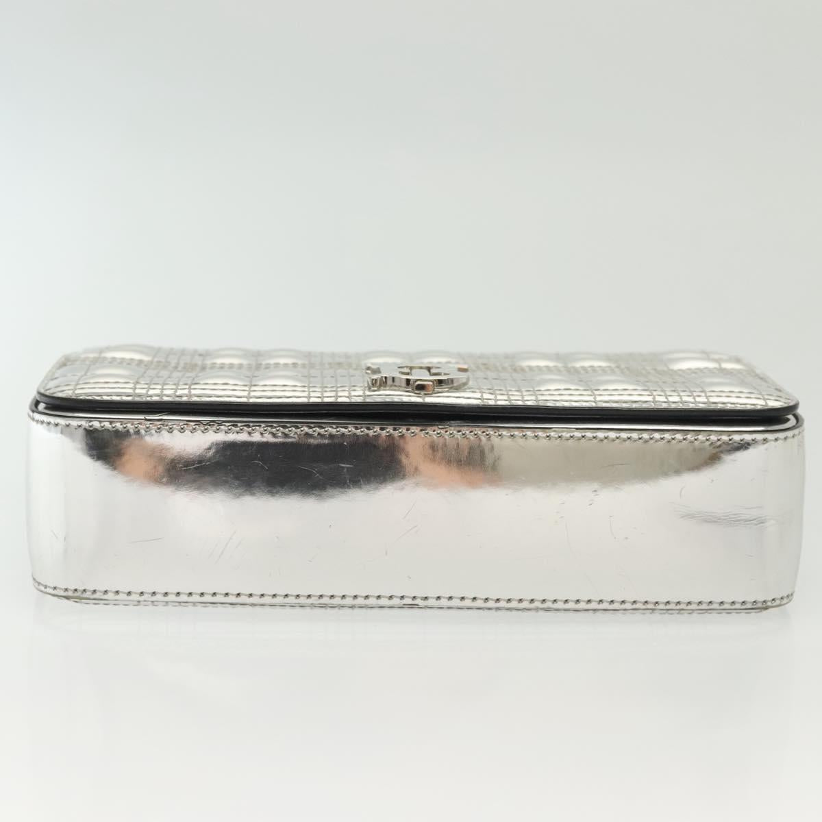 BURBERRY Chain Shoulder Bag Enamel Silver Auth 140195