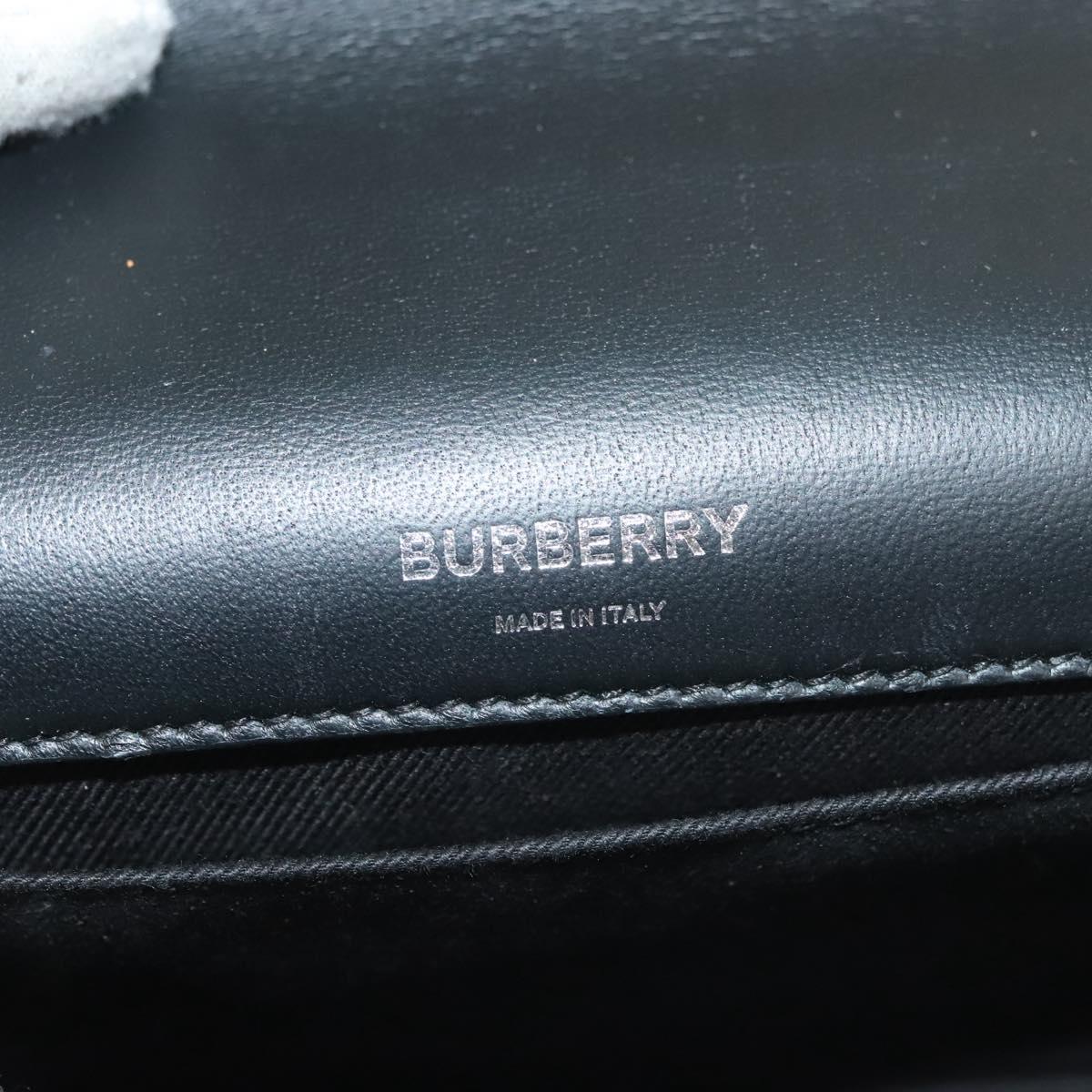 BURBERRY Chain Shoulder Bag Enamel Silver Auth 140195