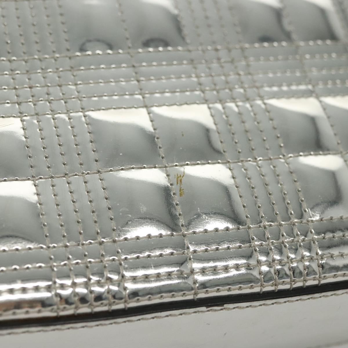BURBERRY Chain Shoulder Bag Enamel Silver Auth 140195