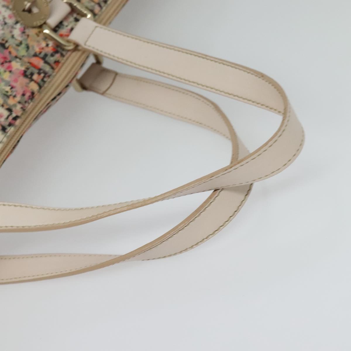 FENDI Zucchino Canvas Tote Bag 2way Multicolor Gold Auth 140197