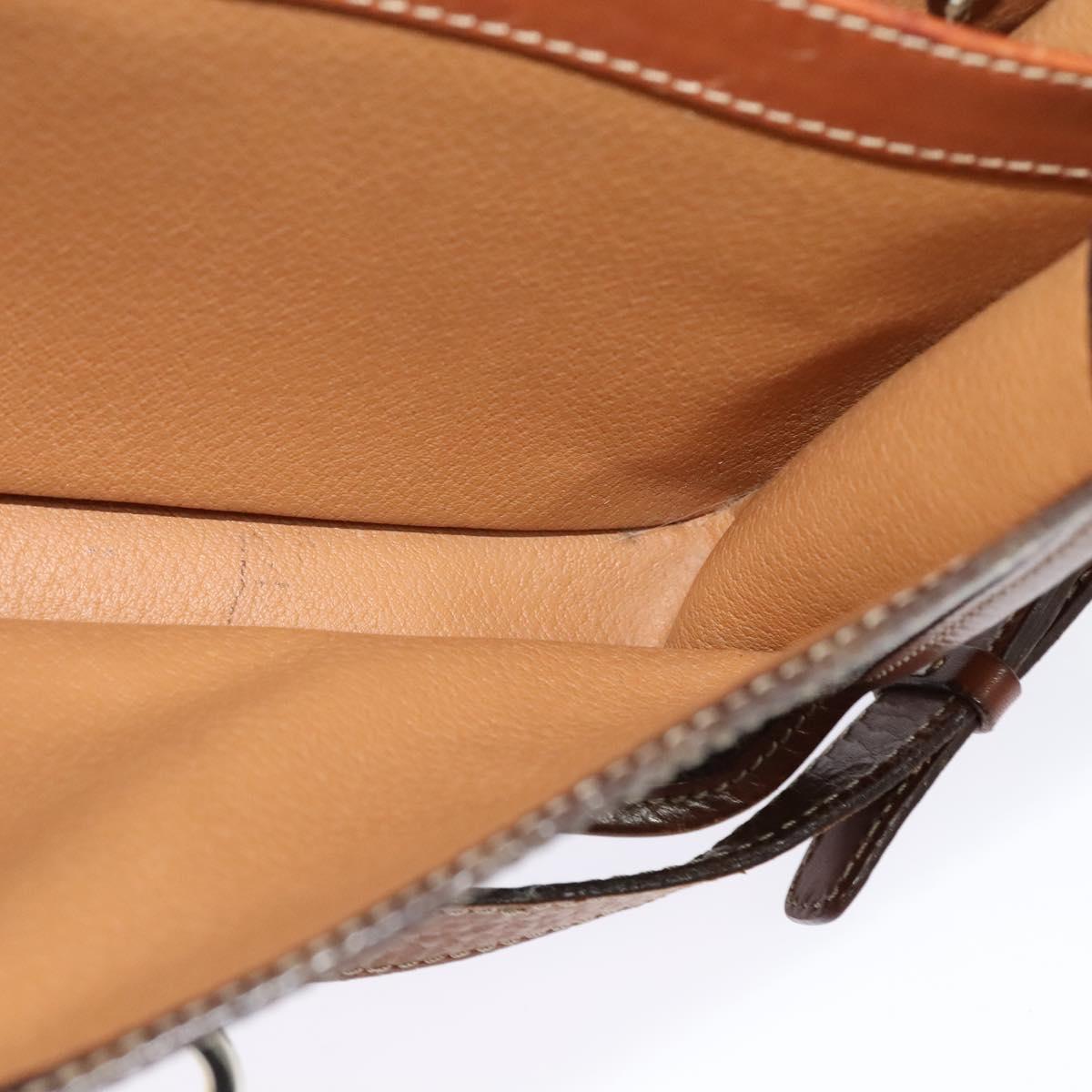 CELINE Macadam Canvas Shoulder Bag PVC Leather Brown Gold Auth 140198