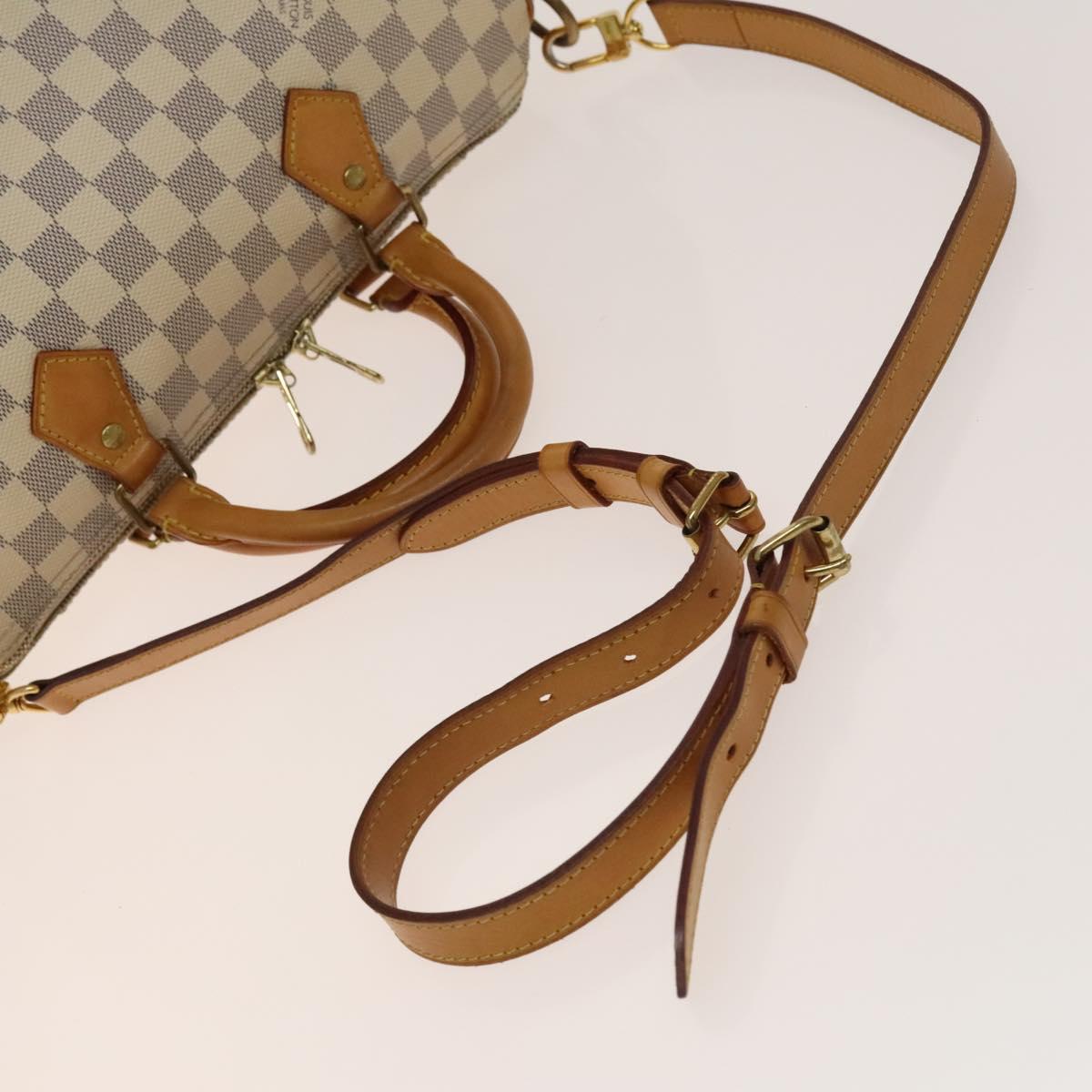LOUIS VUITTON Damier Azur Speedy Bandouliere 30 Bag 2way N41052 LV Auth 140202