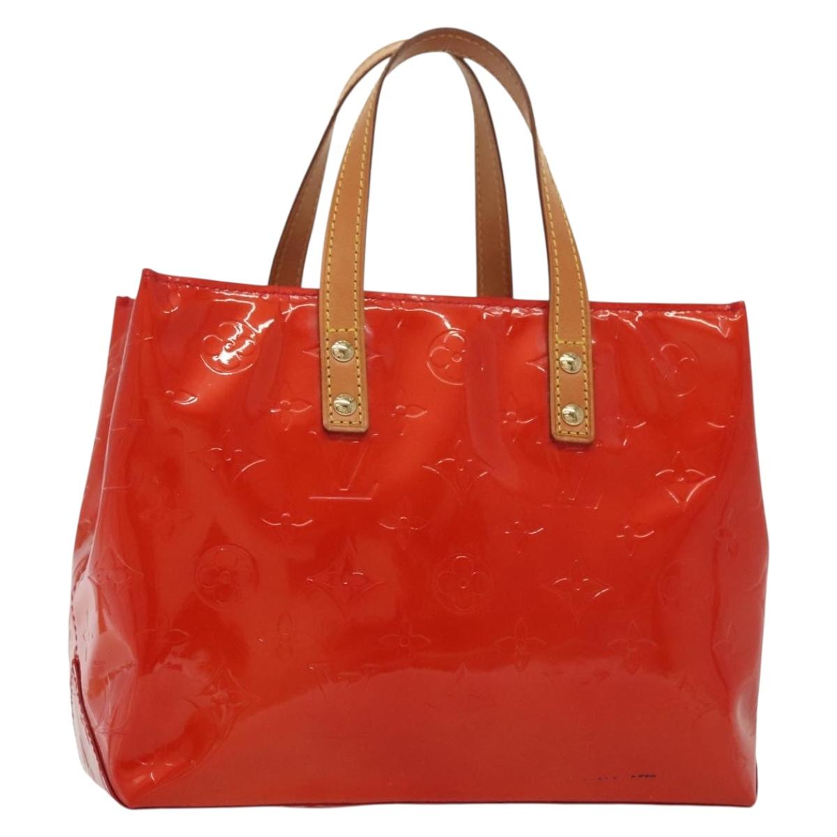 LOUIS VUITTON Monogram Vernis Reade PM Hand Bag Red Rouge M91088 LV Auth 140205