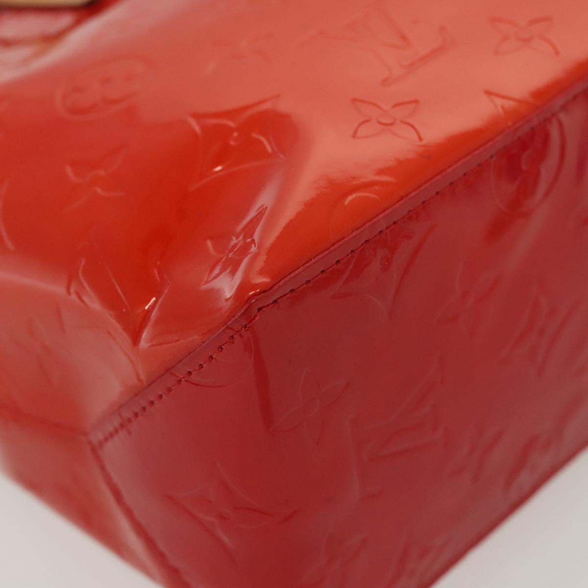 LOUIS VUITTON Monogram Vernis Reade PM Hand Bag Red Rouge M91088 LV Auth 140205