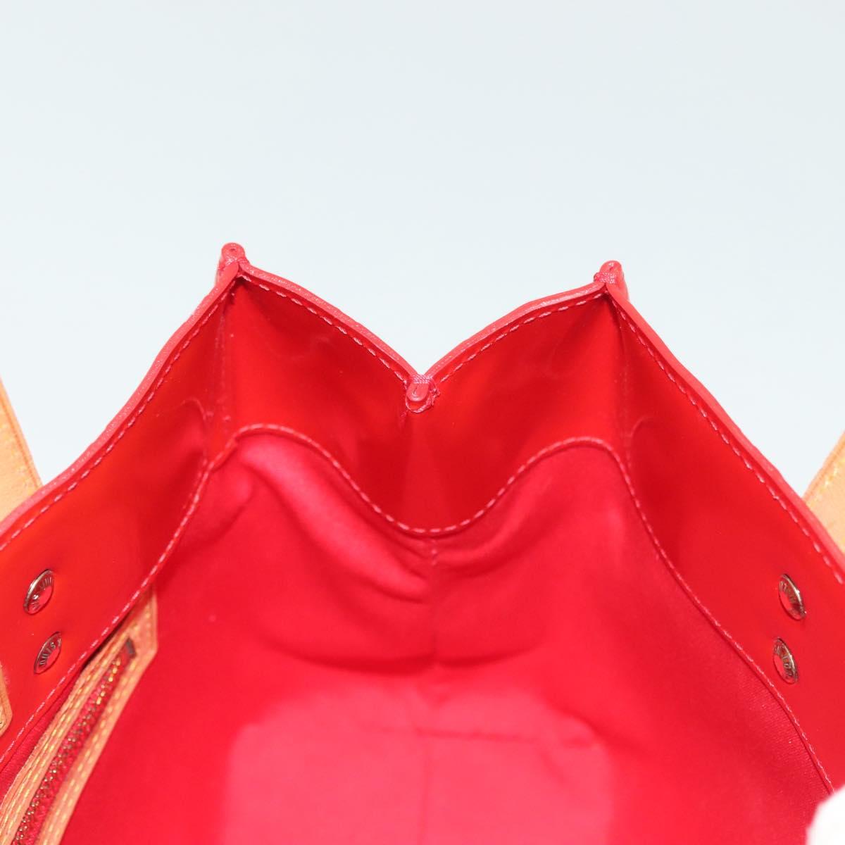 LOUIS VUITTON Monogram Vernis Reade PM Hand Bag Red Rouge M91088 LV Auth 140205