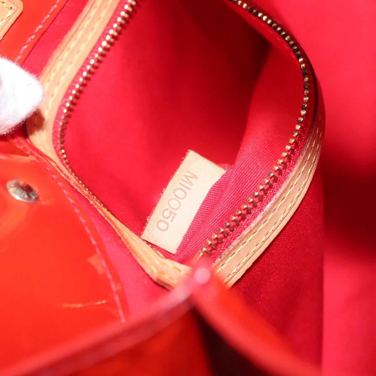 LOUIS VUITTON Monogram Vernis Reade PM Hand Bag Red Rouge M91088 LV Auth 140205