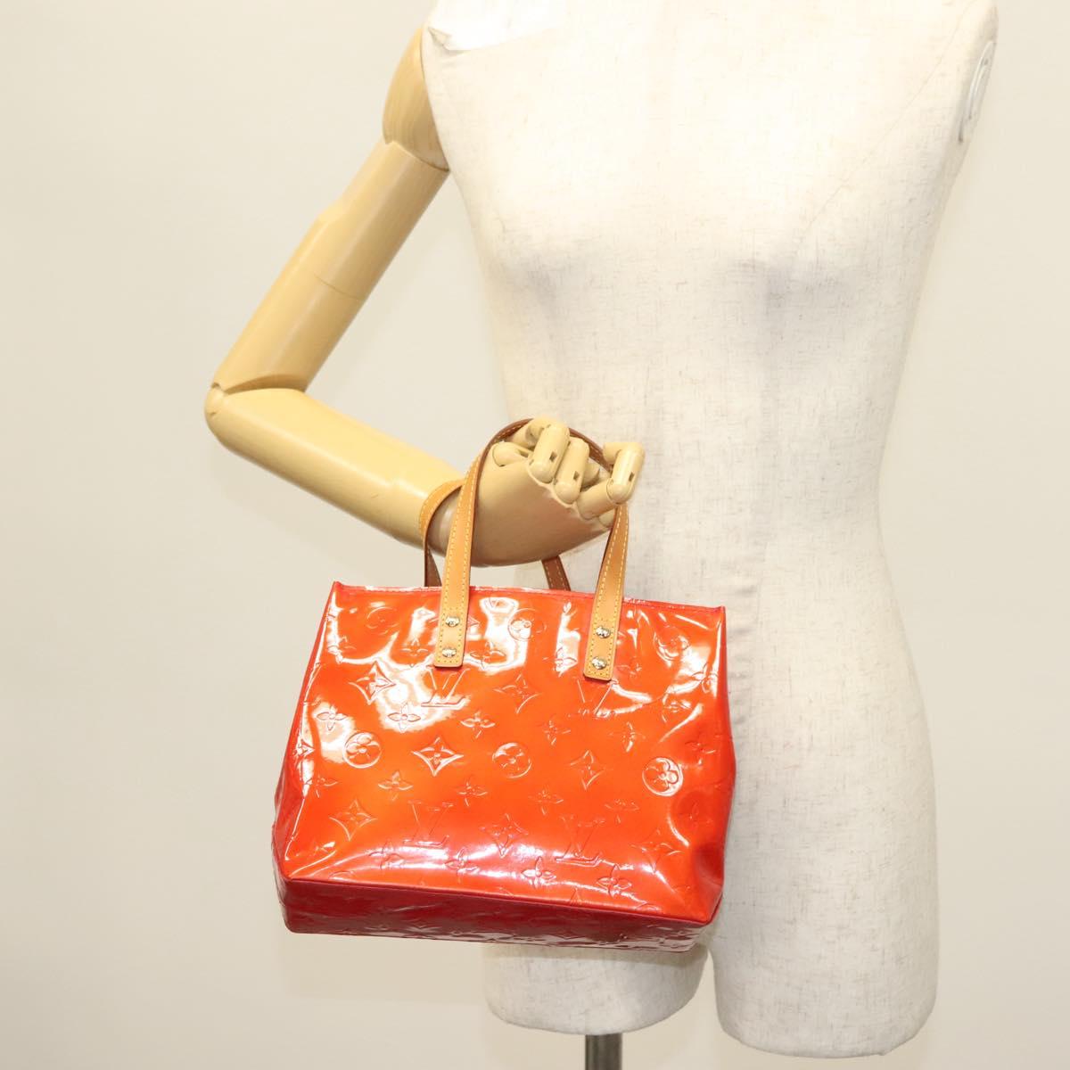 LOUIS VUITTON Monogram Vernis Reade PM Hand Bag Red Rouge M91088 LV Auth 140205