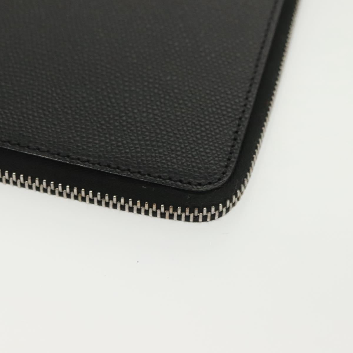 CELINE Travel Case Leather Black Silver Auth 140218
