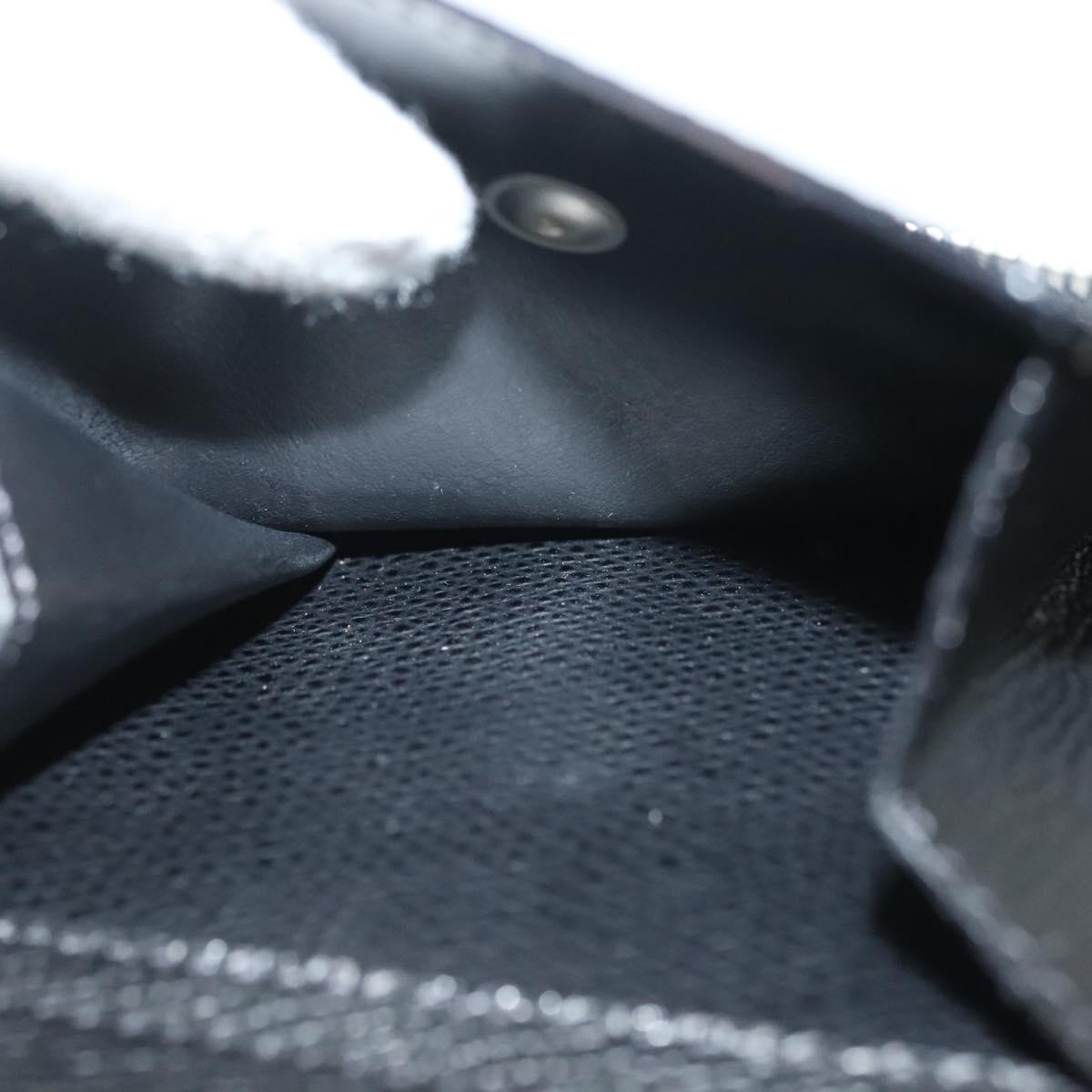 CELINE Travel Case Leather Black Silver Auth 140218