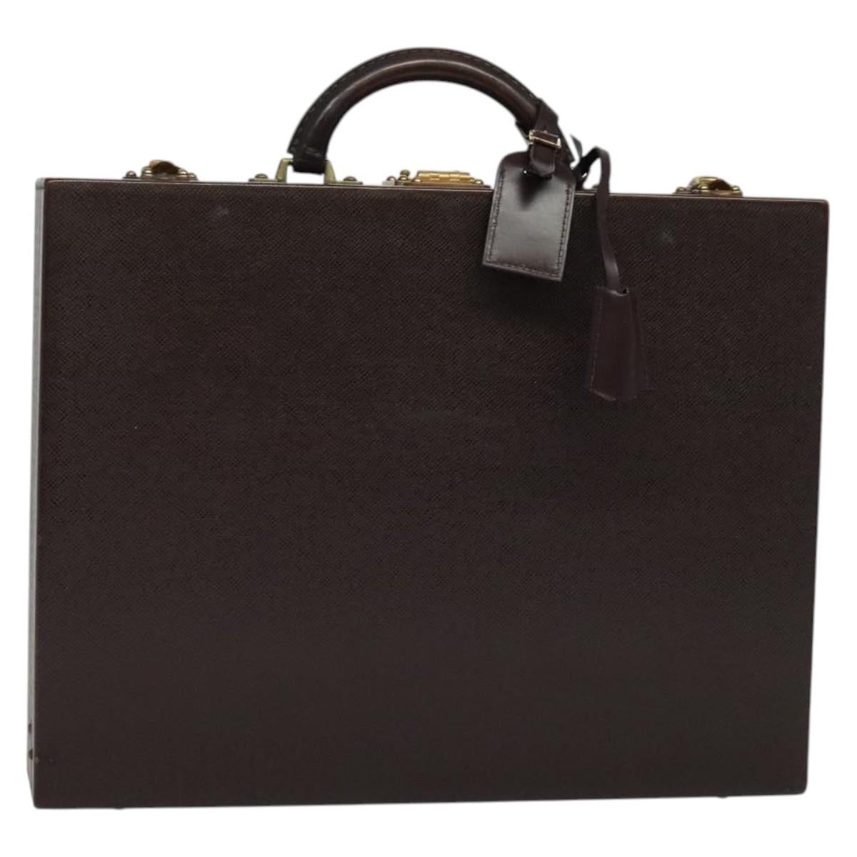 LOUIS VUITTON Taiga Leather Diplomat Trunk SPO Acajou M30016 LV Auth 140219