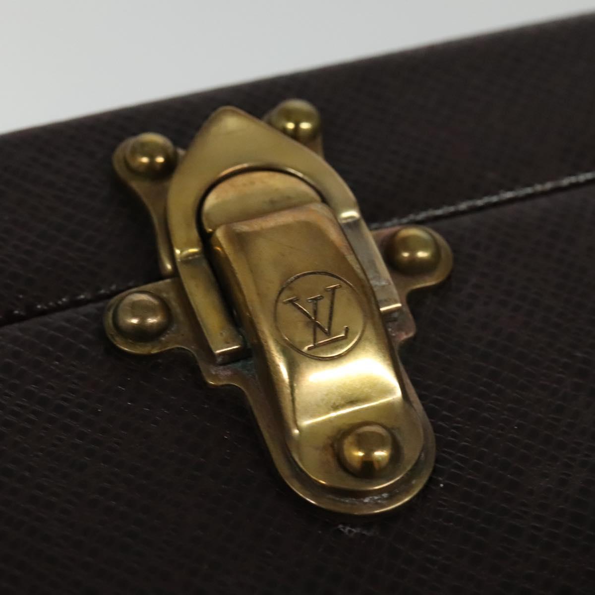 LOUIS VUITTON Taiga Leather Diplomat Trunk SPO Acajou M30016 LV Auth 140219