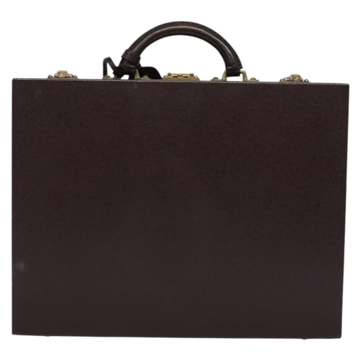 LOUIS VUITTON Taiga Leather Diplomat Trunk SPO Acajou M30016 LV Auth 140219