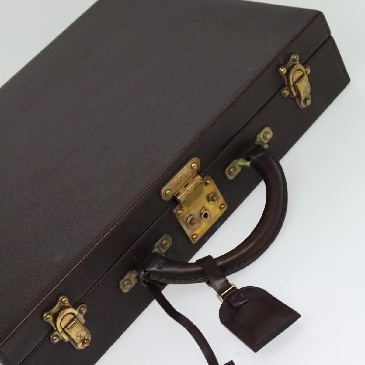 LOUIS VUITTON Taiga Leather Diplomat Trunk SPO Acajou M30016 LV Auth 140219