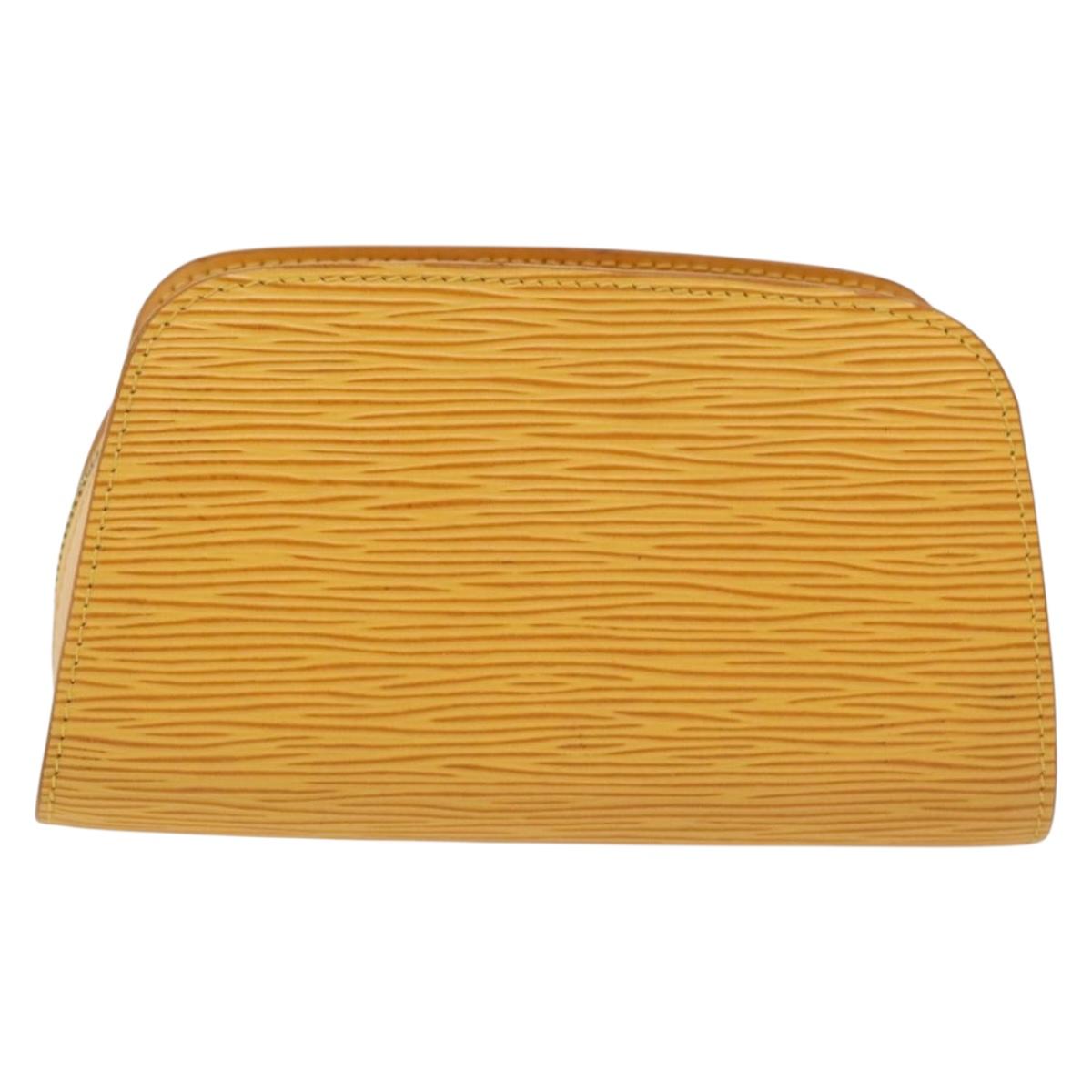 LOUIS VUITTON Epi Dauphine PM Pouch Yellow M48449 LV Auth 140220