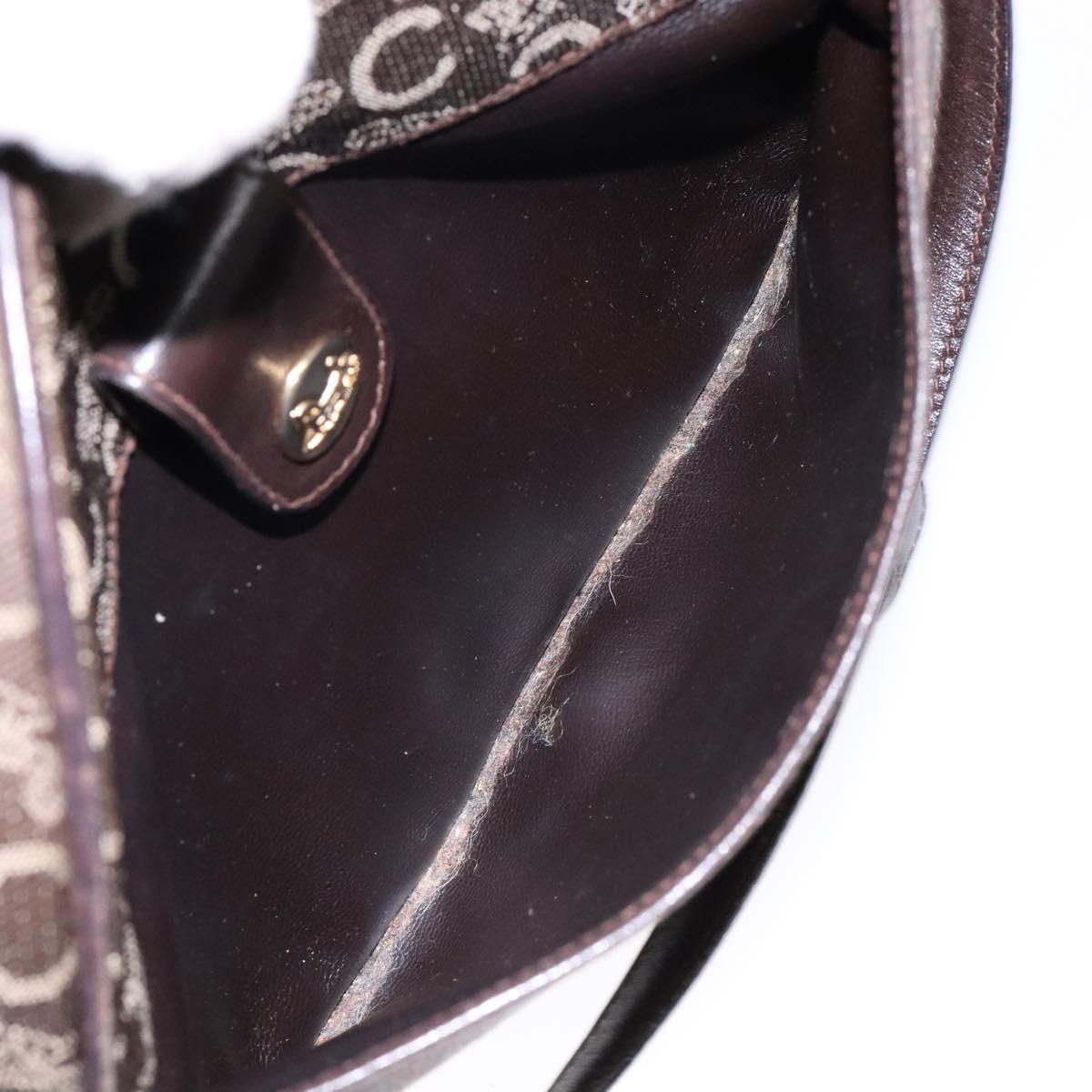 CELINE C Sulky Shoulder Bag Canvas Brown Auth 140225