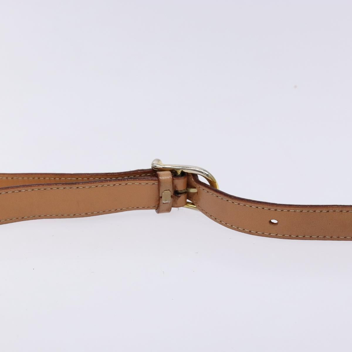 CELINE Macadam Canvas Circle Shoulder Bag PVC Leather Brown Gold Auth 140226
