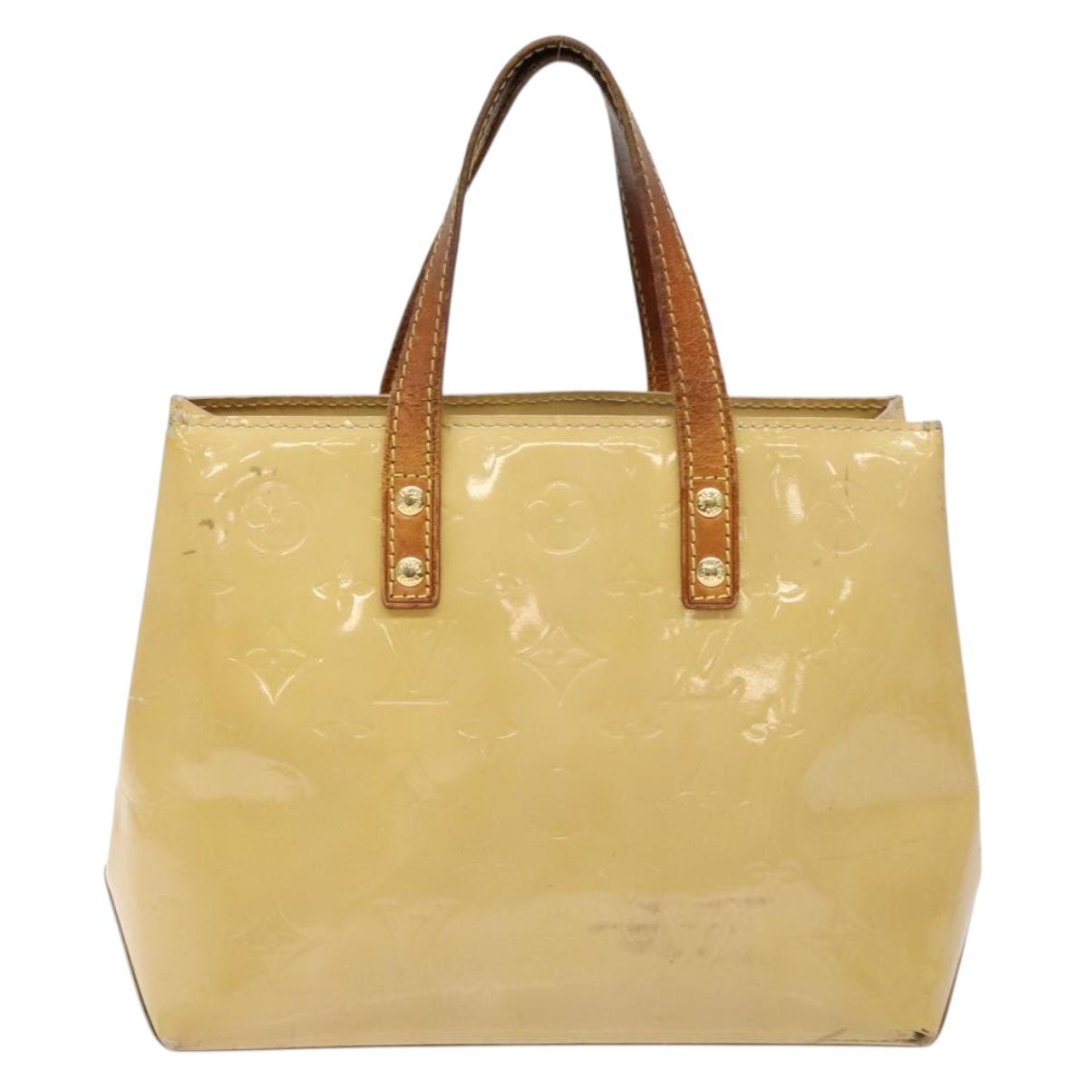 LOUIS VUITTON Monogram Vernis Reade PM Hand Bag Beige M91334 LV Auth 140231