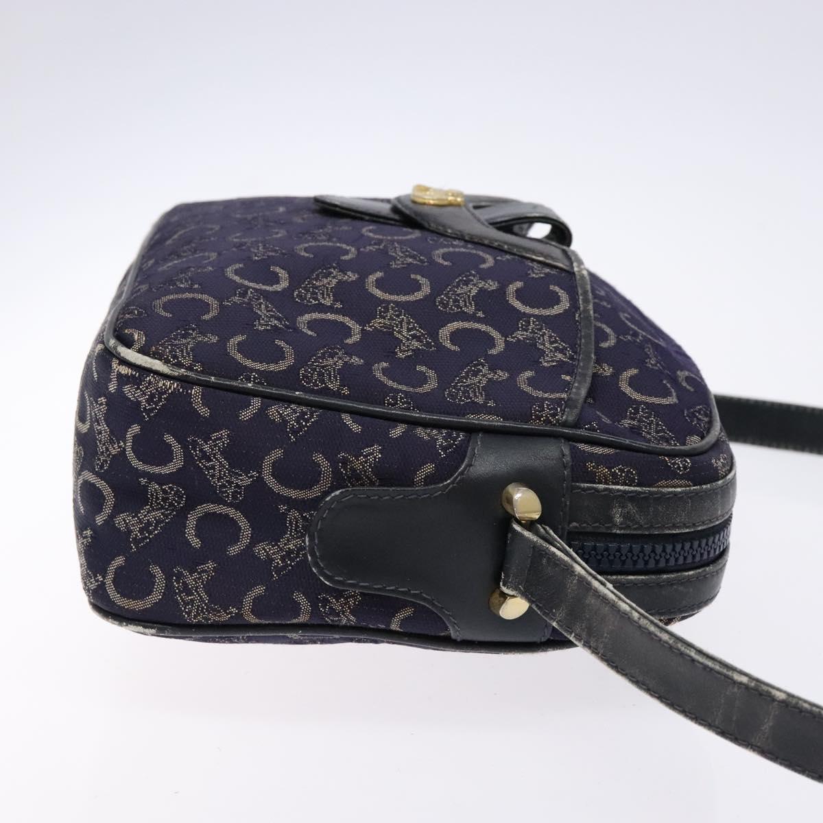 CELINE C Sulky Shoulder Bag Canvas Navy Auth 140236