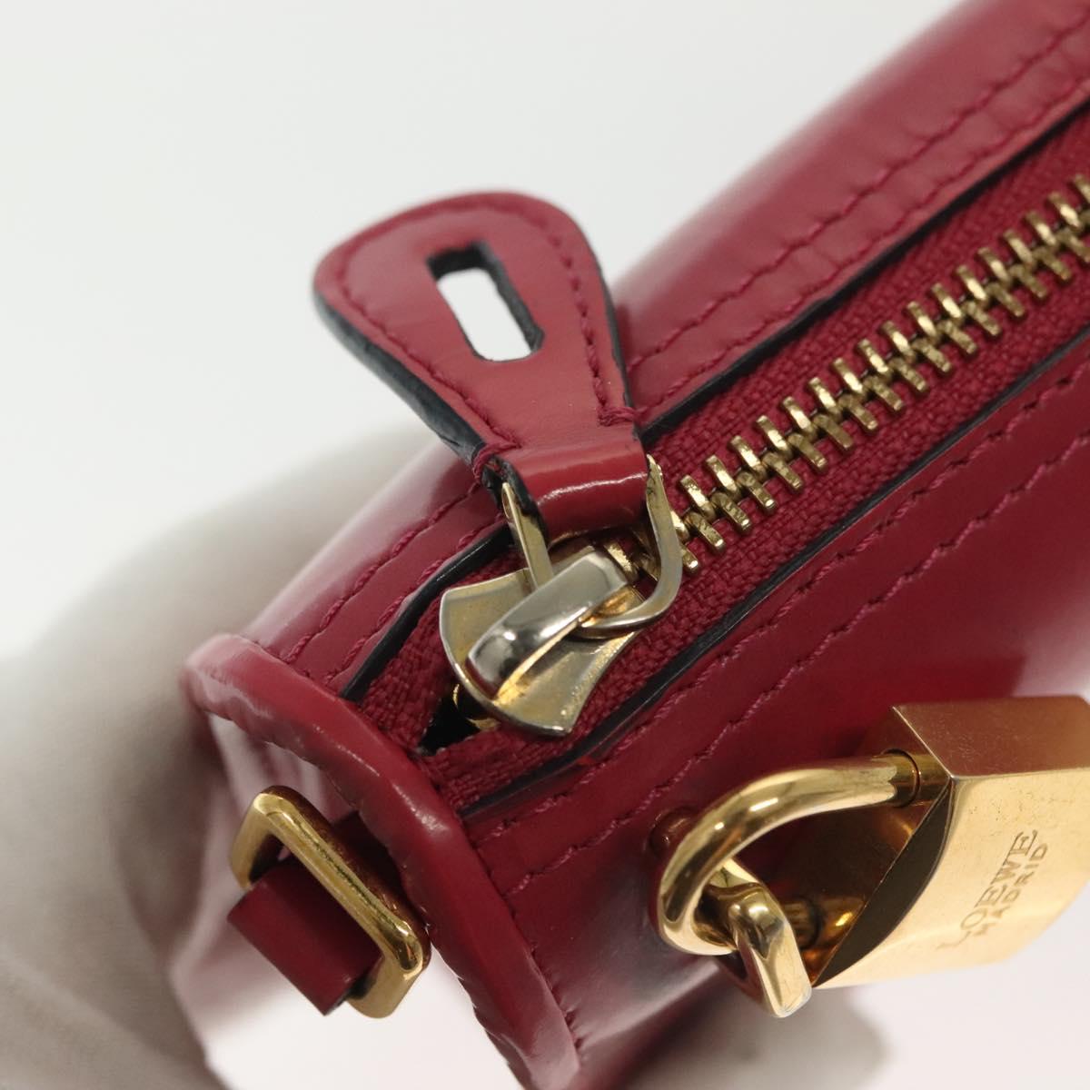 LOEWE Pouch Leather Gold Pink Auth 140238