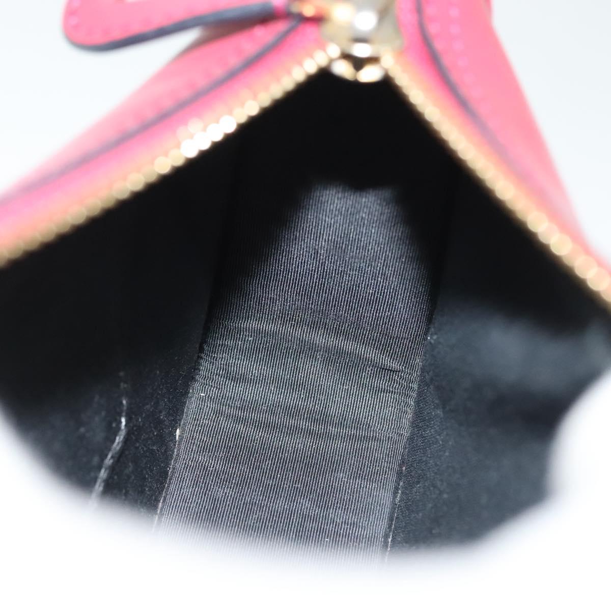 LOEWE Pouch Leather Gold Pink Auth 140238