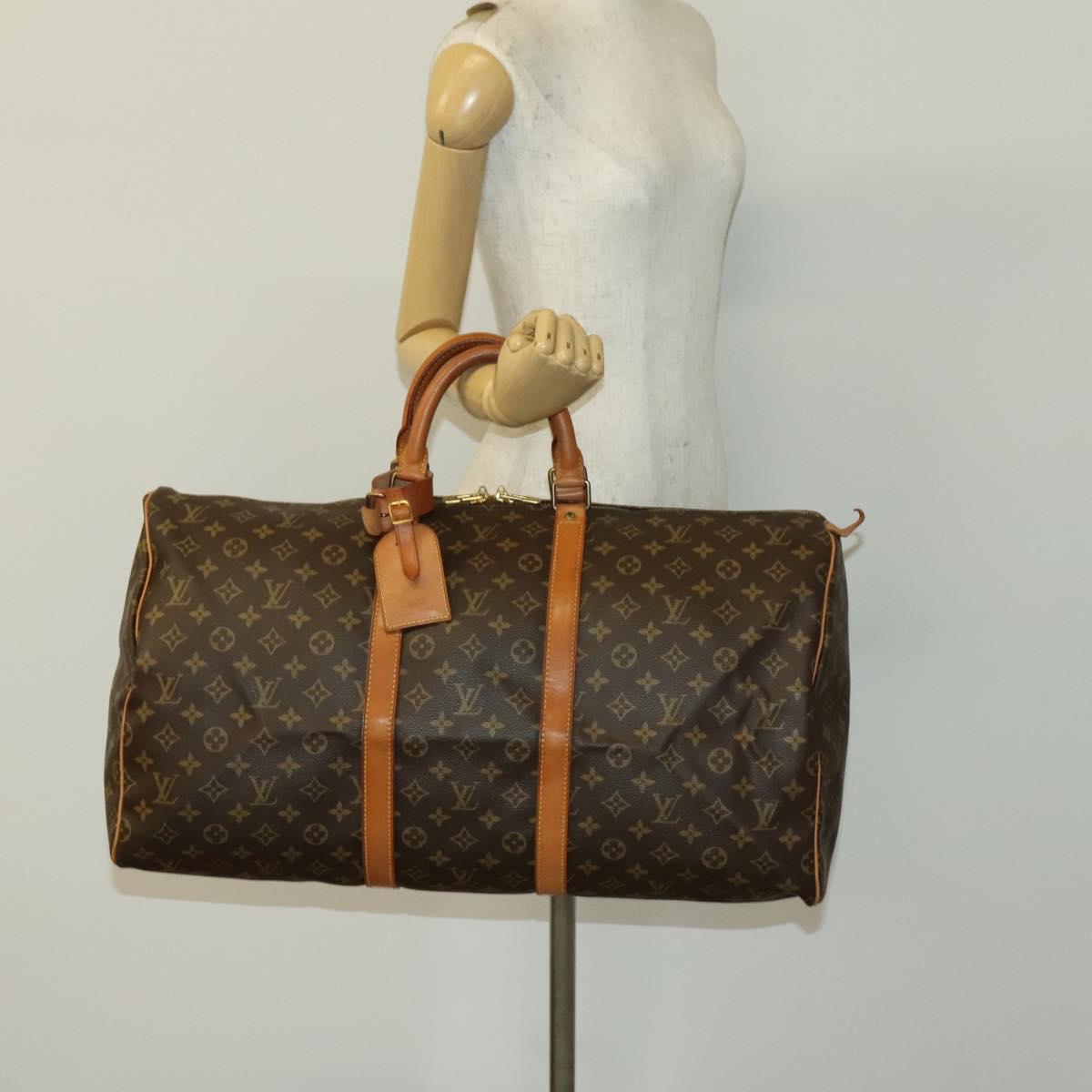 LOUIS VUITTON Monogram Keepall 55 Boston Bag M41424 LV Auth 140251