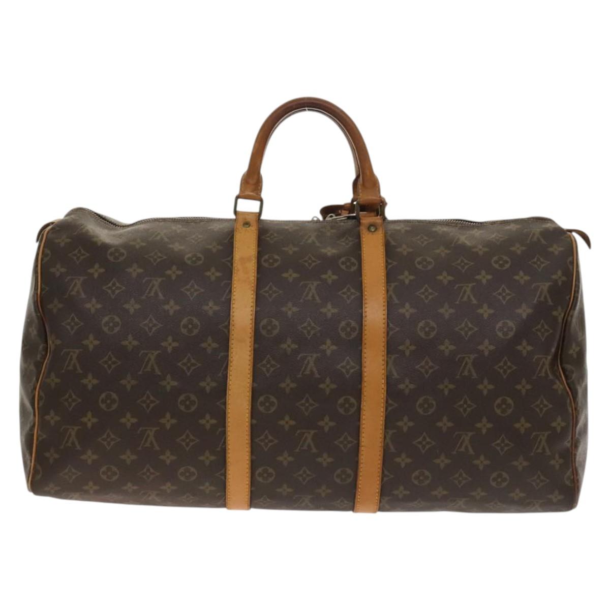 LOUIS VUITTON Monogram Keepall 55 Boston Bag M41424 LV Auth 140252