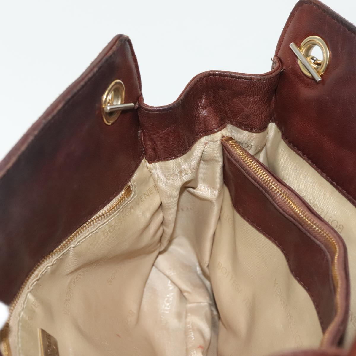 BOTTEGA VENETA INTRECCIATO Hand Bag Leather Brown Auth 140254