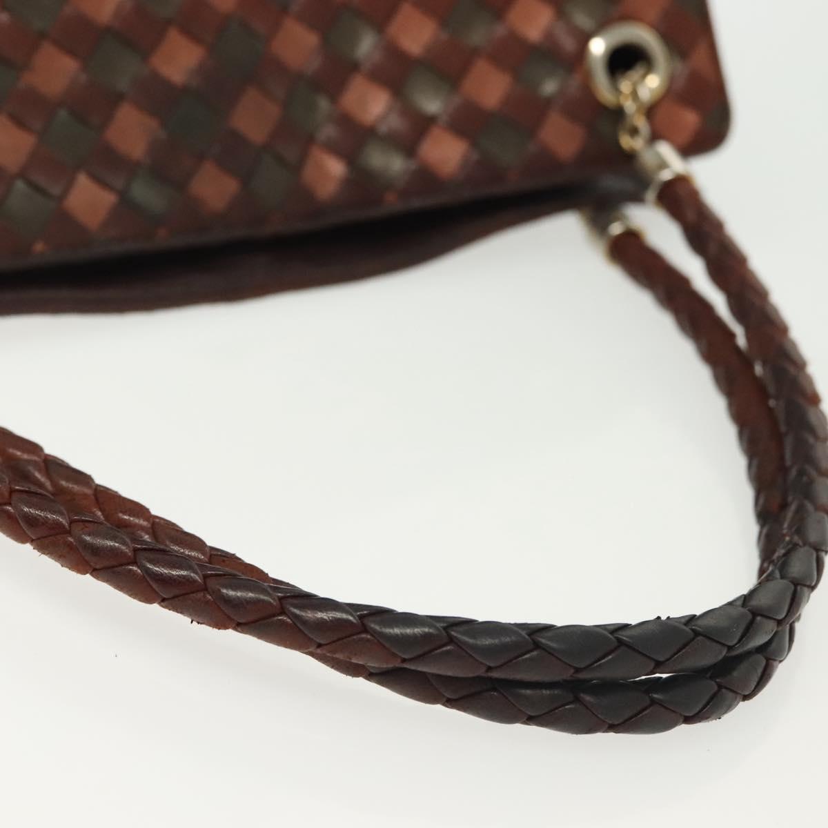 BOTTEGA VENETA INTRECCIATO Hand Bag Leather Brown Auth 140254