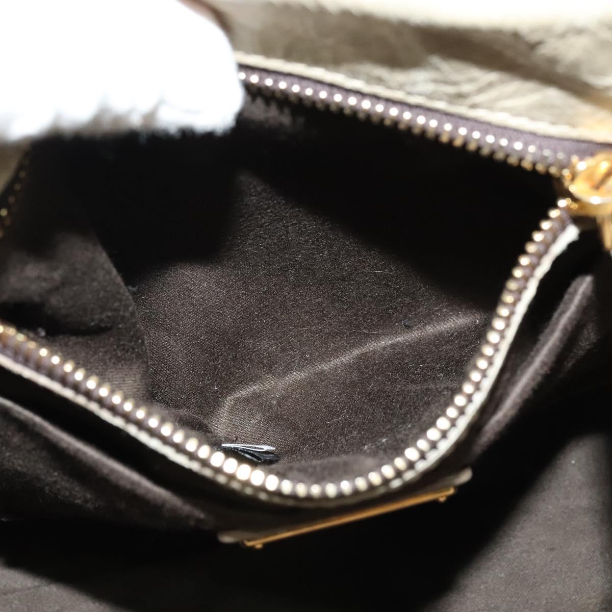 Miu Miu Matelasse Hand Bag Leather 2way Beige Gold Auth 140255