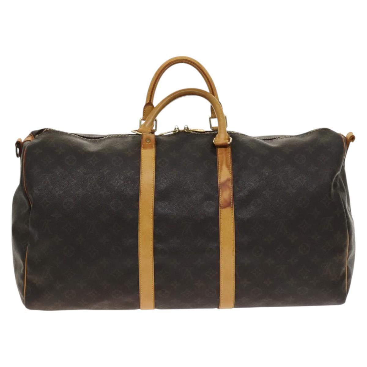 LOUIS VUITTON Monogram Keepall Bandouliere 55 Boston Bag M41414 LV Auth 140268