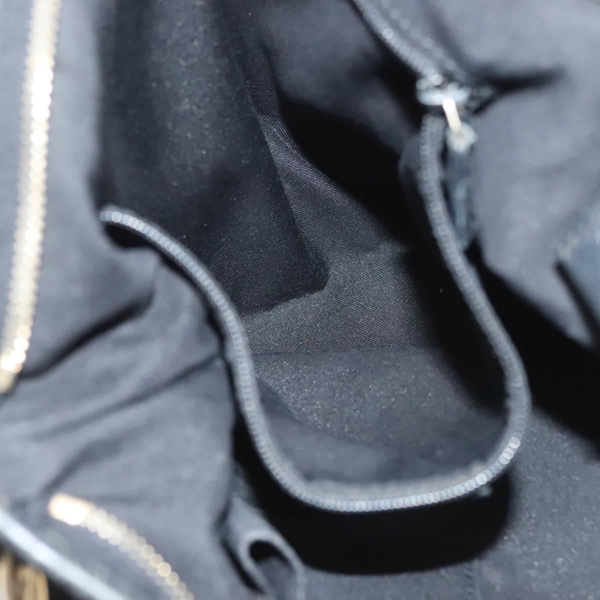 GUCCI GG Canvas Abbey Shoulder Bag Black Gold 131326 Auth 140269