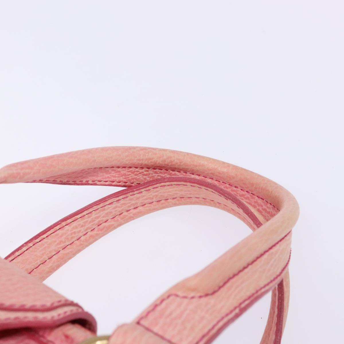 CELINE Hand Bag Leather Pink Auth 140272