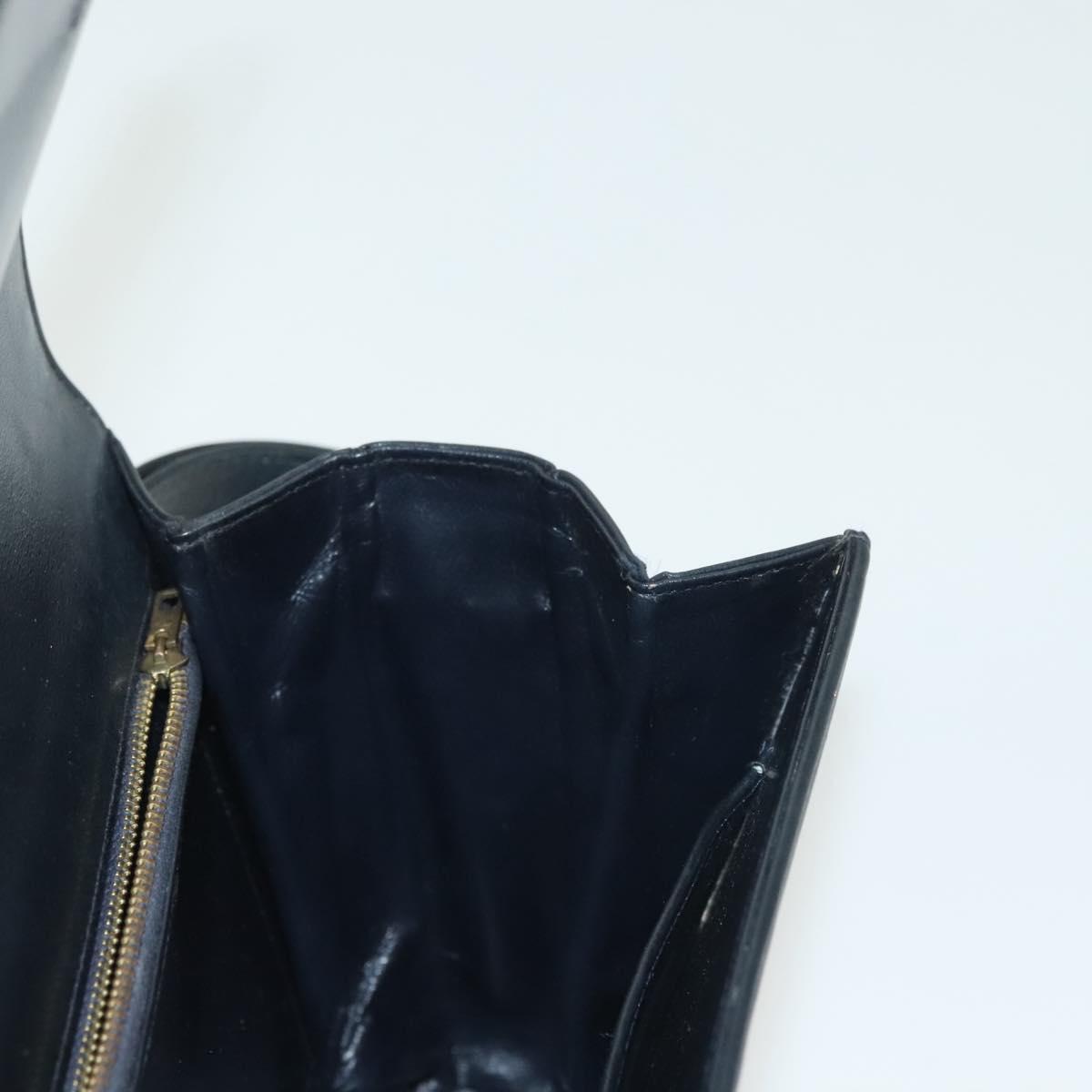 CELINE C Sulky Shoulder Bag Canvas Navy Gold Auth 140292