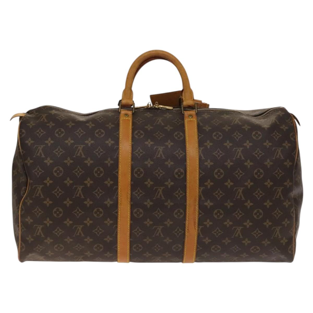 LOUIS VUITTON Monogram Keepall 55 Boston Bag M41424 LV Auth 140303