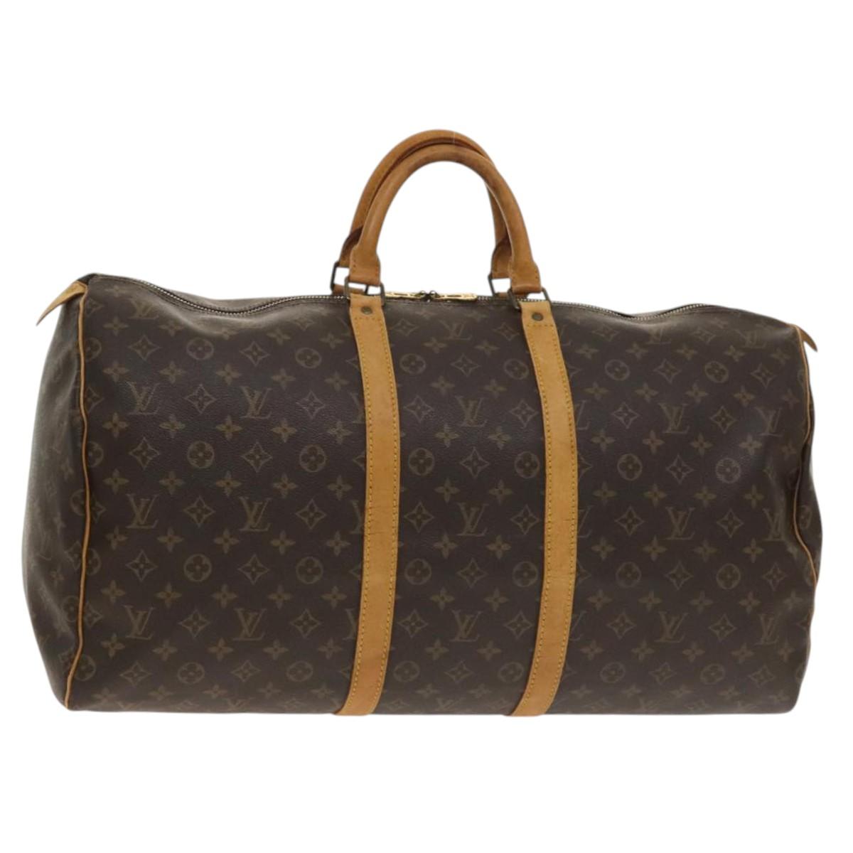 LOUIS VUITTON Monogram Keepall 55 Boston Bag M41424 LV Auth 140305