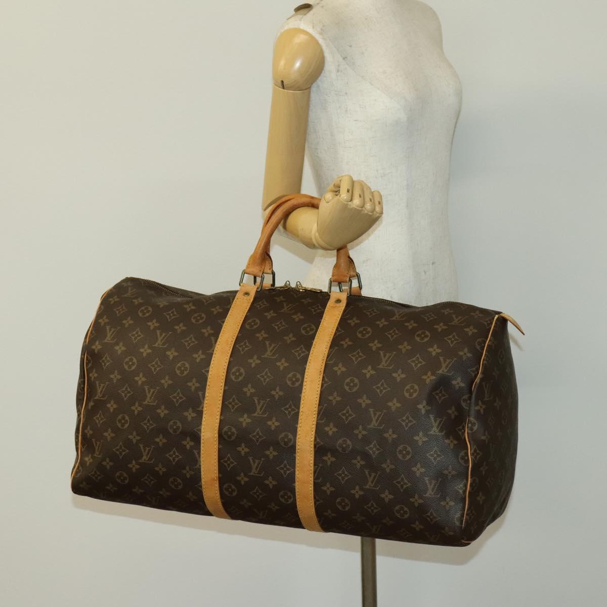 LOUIS VUITTON Monogram Keepall 55 Boston Bag M41424 LV Auth 140305