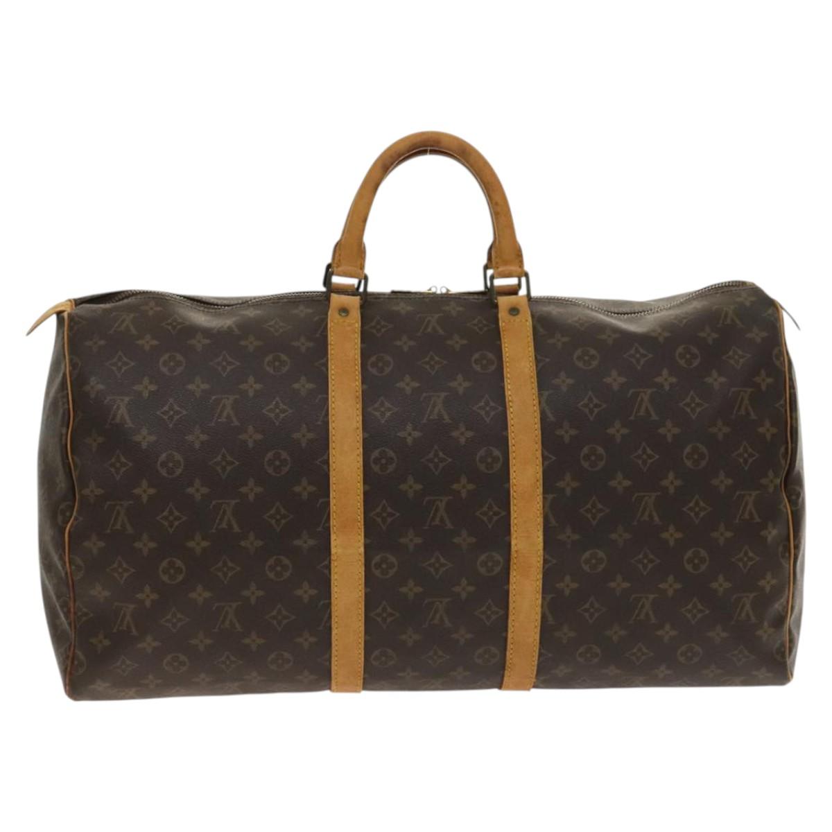 LOUIS VUITTON Monogram Keepall 55 Boston Bag M41424 LV Auth 140305