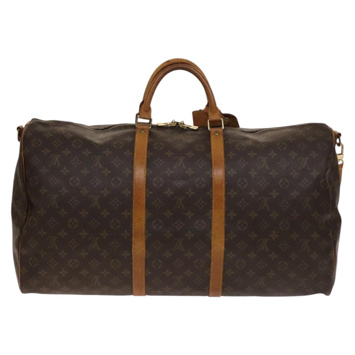 LOUIS VUITTON Monogram Keepall Bandouliere 60 Boston Bag M41412 LV Auth 140306