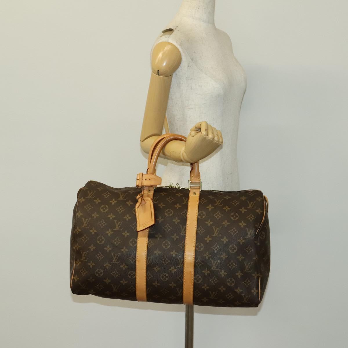 LOUIS VUITTON Monogram Keepall 45 Boston Bag M41428 LV Auth 140308