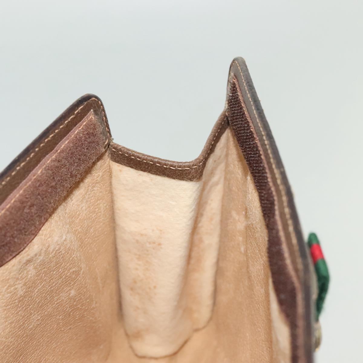 GUCCI GG Supreme Web Sherry Line Clutch Bag PVC Beige 156 01 032 Auth 140311