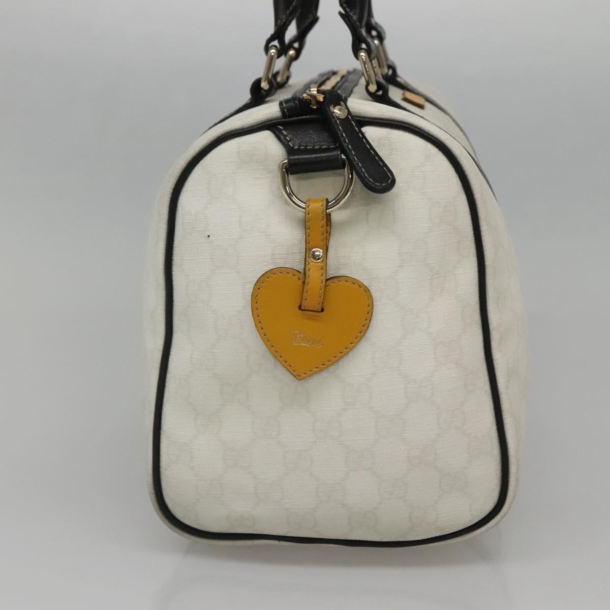 GUCCI GG Supreme Boston Bag PVC White Gold 193603 Auth 140312