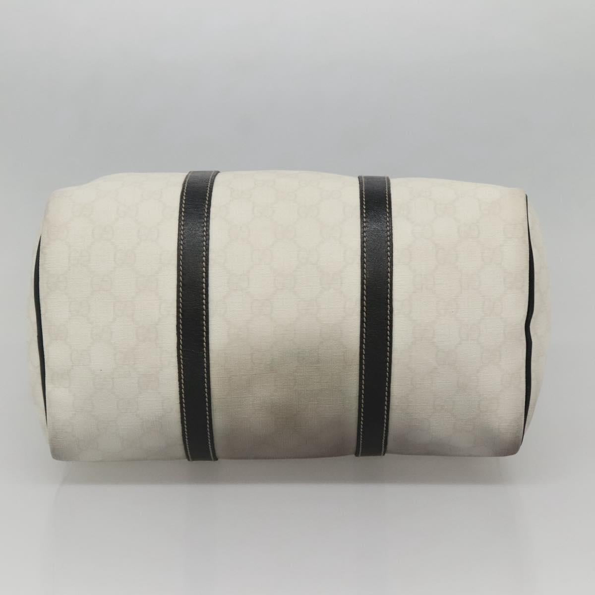GUCCI GG Supreme Boston Bag PVC White Gold 193603 Auth 140312