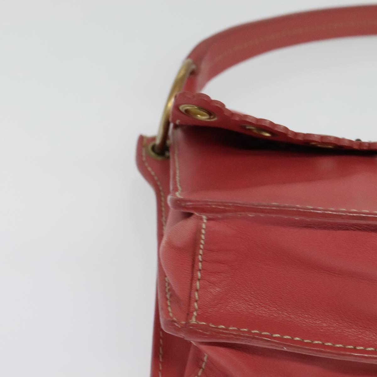 Miu Miu Shoulder Bag Leather Pink Gold Auth 140313