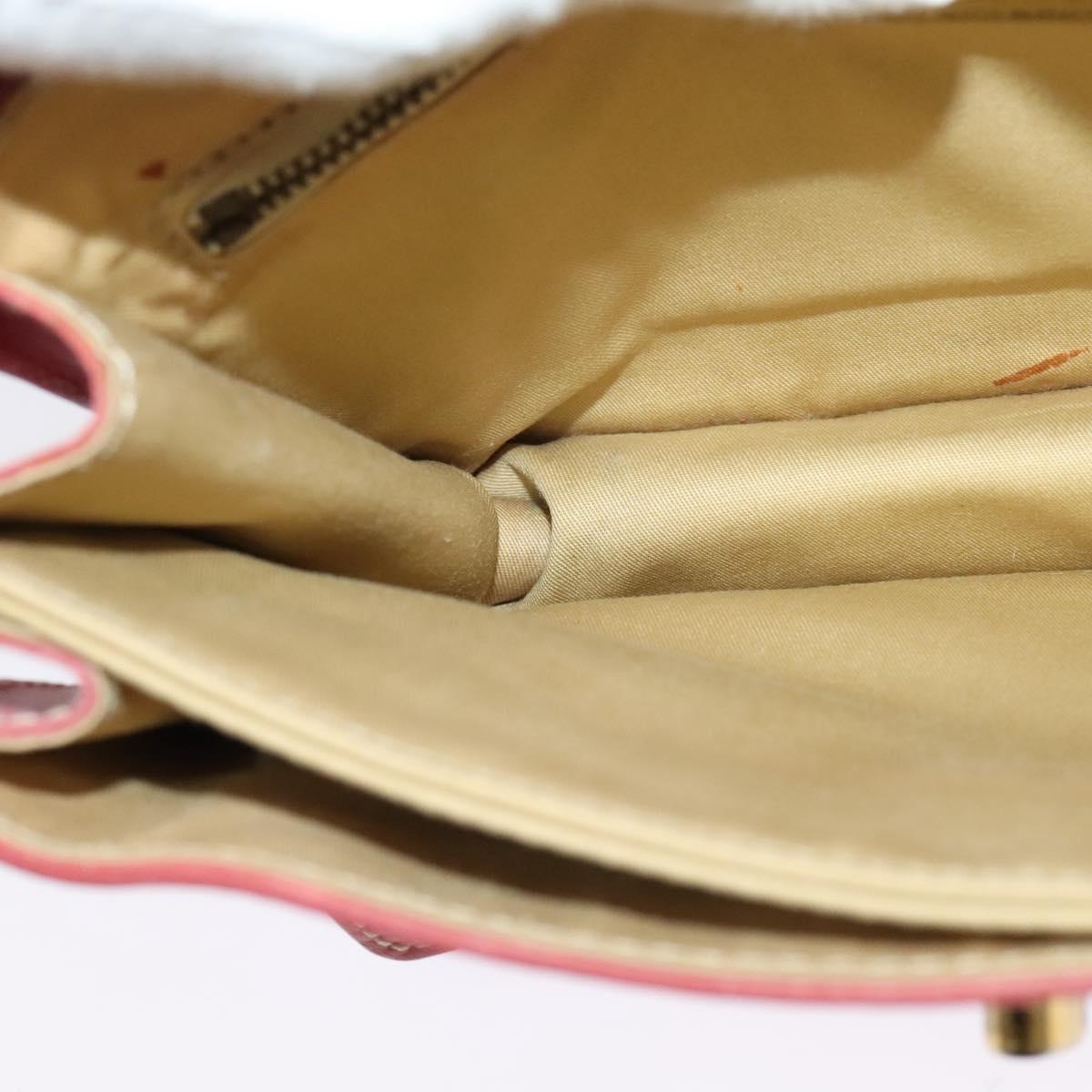 Miu Miu Shoulder Bag Leather Pink Gold Auth 140313