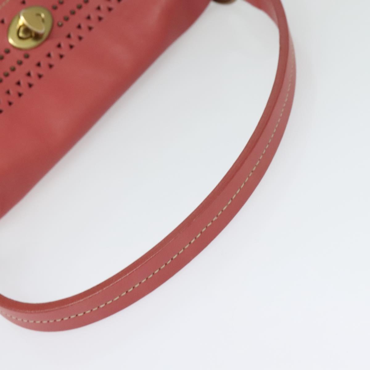 Miu Miu Shoulder Bag Leather Pink Gold Auth 140313
