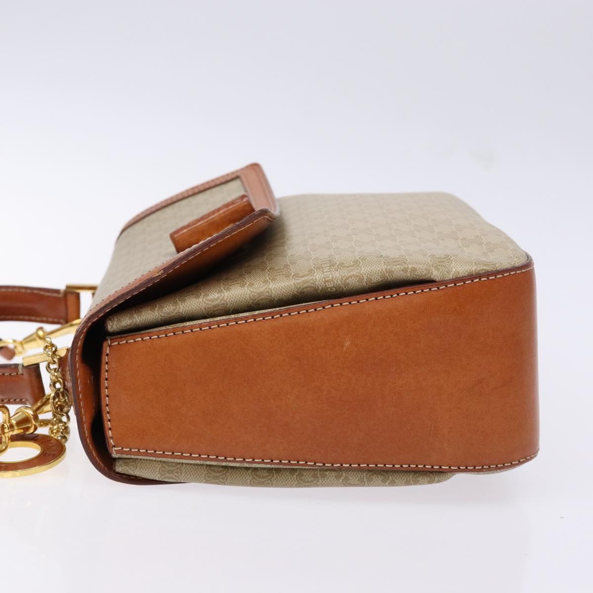 CELINE Macadam Canvas Hand Bag PVC 2way Beige Gold Auth 140317
